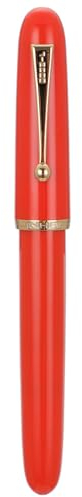 Jinhao 9016 Füllfederhalter, feine Spitze, Dadao-Serie, rote Acryl-Herzschlagfeder mit großem Konverter zum Schreiben, Unterschreiben und Kalligraphie