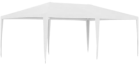 Rantry Tendone per Feste 4x6 m Bianco, Gazebo da Giardino Pieghevole per Giardino Balcone Terrazzo Decorazione da Mobili