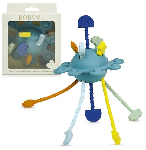 BOBY´S Activity Greifball Baby-Spielzeug, sensorische Beißring-Spielzeuge, Silikon-Beißring, Motorik-Spielzeug, Montessori-Frühbildungs-Spielzeug, Babyspielzeug für Babys von 0-36 Monaten.
