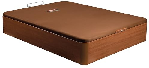 PIKOLIN Canapé Abatible de Alta Capacidad Color Cerezo NATURBOX 2.0 | 4 Esquinas Redondas | Entrega, Montaje en Domicilio y Retirada de Usado Incluida | 135x190