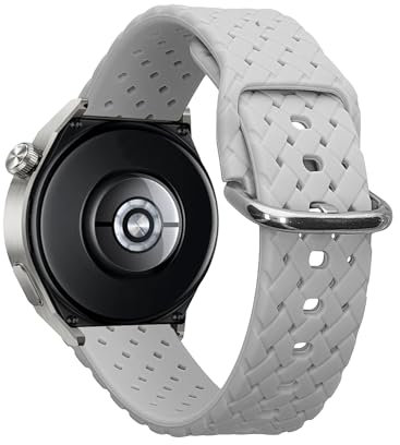 kwmobile Pulsera compatible con Huawei Watch GT 3 Pro (43mm) / Watch GT 3 (42mm) Correa - Correa Trenzada de Silicona Flexible para Smartwatch - Tamaño ajustable - gris