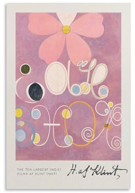 Hilma Af Klint Kunstdruck auf Leinwand, Motiv: The Ten Largest (Nr. 5), dekorativer moderner Druck, Bild, Kunstwerke, Poster, 20 x 30 cm