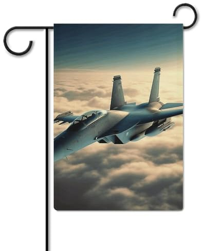 Gartenflagge, Flugzeug-Kampfflugzeug-Druck, dekorative Flagge, Terrassenflagge, Bauernhausflagge, Rasenflagge, recycelbare Flagge, saisonale Flagge, Outdoor-Dekoration