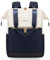LOVEVOOK Rucksack Damen Blau, Schulrucksack Mädchen mit Laptopfach 15,6 Zoll, Rucksacktasche Damen 2 in 1, Wasserdichte Arbeitstasche Women elegant, Lehrertasche für Schule Uni Büro, Beige-Blau