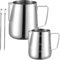 Lattiera AUSYIWI, Lattiera professionale in acciaio inox con misurino Logo Lattiera per Cappuccino e Latte, nonché per Latte, Espresso e Latte. (350ml+600ml)