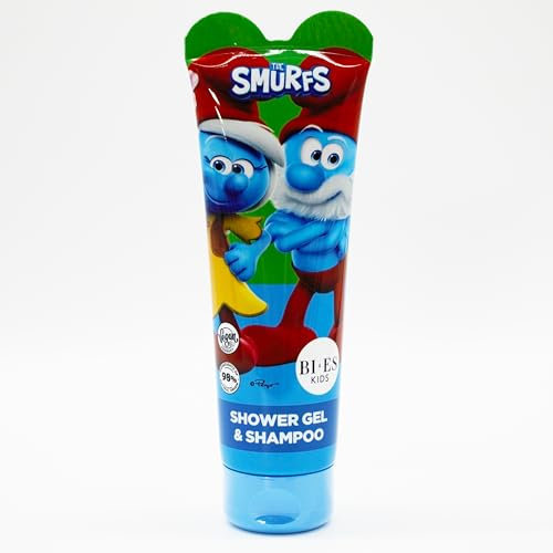 The Smerfy 2-in-1 Shower Gel and Shampoo, Natural and Vegan Shower Gel and Shampoo for Kids, 240 ml