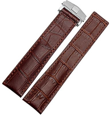 AHGDDA Echtes Lederarmband 19mm 20mm 22m für Tag Heuer Armband Herren Armbanduhren Band Zubehör Faltschließe Lederarmband