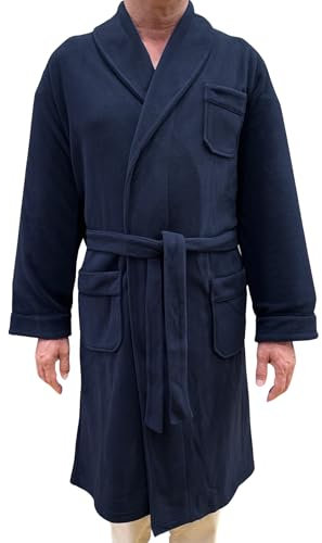 SGARLATA HOME Vestaglia da Uomo in Pile Collo a Scialle Classico art. Valerio (Inchiostro,L)