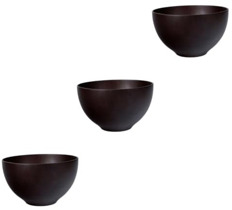 Amosfun 3 Stk Schale aus Jujube-Holz multi cooker frühstücksbowl Glattes Holzschalen-Design Suppenschüssel japanische Ramenschalen Schalen zum Servieren von Speisen Holzschüssel Coffee