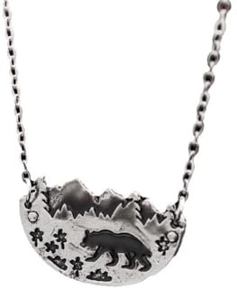 Während Halskette Ketten Schmuck Herren Frauen Anhänger Necklaceberg Wüste Sonne Halskette Sub-Wald Bär Halskette