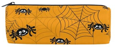 Federmäppchen, Halloween, Spinne, Orange, Stifthalter, Reißverschluss, Leinen, Stiftebox, Aufbewahrungsbox, Halloween, Kosmetiktasche, Schreibwaren-Tasche für Studenten, Schule, Büro, multi,