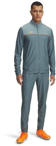 Under Armour Men's Challenger Tracksuit, Men's Tracksuit with Fast-Drying Material and Ankle Zips, Comfortable and Tough Gym Wear for Sports and Training,Jasper Blue / / Squad Orange,LG