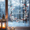 Wiederverwendbar Fensterbild Mistelzweig weiß Mistelzweigen rote Früchte Schneeflocken Frohe Weihnachten Christmas/ 1. A4 Bogen