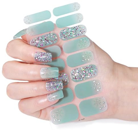 christmas nail polish sticker waterproof nail art sticker gel nail wrap nail polish sticker glitter full nail wrap