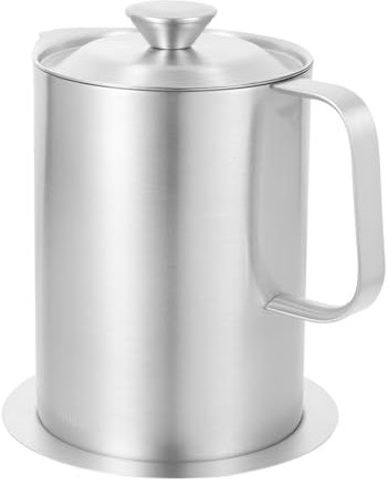 OFFSCH Contenitore Olio in Acciaio Inossidabile Con Coperchio Pratico Contenitore Per Olio Perdite Per Cucina Di Casa E Ristoranti