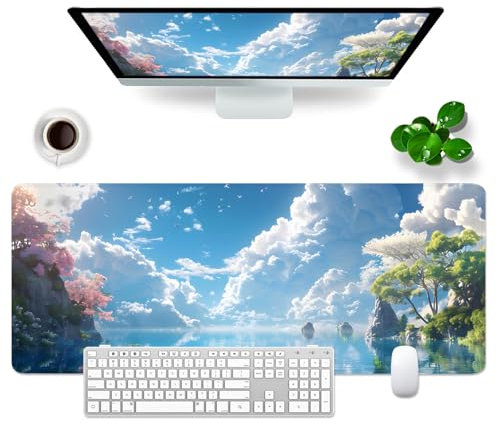 Mousepad Großes 80x30cm Gaming Mousepad XL Desk Pad Groß Mauspad Bürozubehör Schreibtischunterlage (Seewasser)