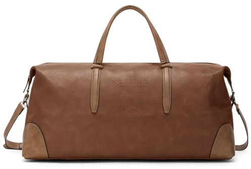 Herling Reisetasche Herren/Damen Keegan Vintage PU-Leder (Coffee Brown)