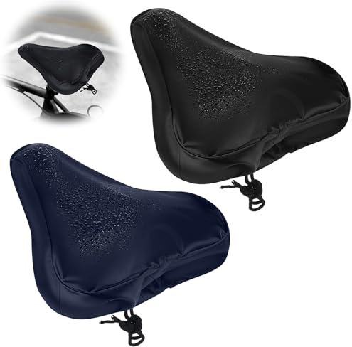 Tyqour Lot de 2 housses de selle élastiques imperméables pour selle de vélo - Protection contre la pluie - Convient à la plupart des selles de vélo comme les vélos de route, les VTT