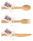 Inoverse Lot de 300 couverts en bois - 100 fourchettes en bois, 100 cuillères en bois, 100 couteaux en bois - Couverts jetables durables et biodégradables - Couverts en bois jetables solides