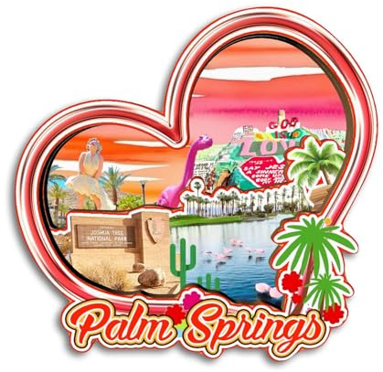 Quwsne Kühlschrankmagnet Palm Springs California America Kühlschrankmagnet Stadt Reise Souvenirs Touristengeschenke 3D klassische Sehenswürdigkeiten handgefertigt Handwerk Heimdekoration -4035