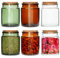 Acetiti 6 Pièces Bocaux en Verre avec Bouchon en Liège, 200ml Pot en Verre Borosilicaté bouteilles en verre en liège Bocal Hermetique pour l'organisation, Épices, Céréales (Transparent, Ambre, Vert)