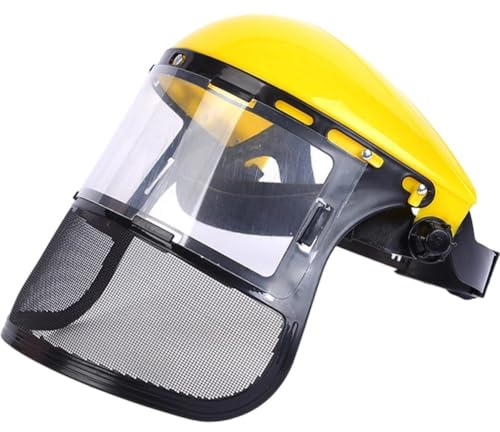 Fopytu Garten-rasentrimmer-schutzhelm-Hut, Sicherheits-kopfmontage-PVC-schutzmaske, Vollgesichts-mesh-schutzmaske Für Motorsense, Forstschutz