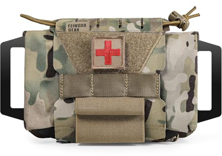 FEIWOOD GEAR Taktische IFAK-Tasche, medizinische Tasche, IFAK Abreißtasche, Erste-Hilfe-Set, zweiteiliges System, medizinische Taschen, Notfalltasche für Outdoor, Reisen, Wandern