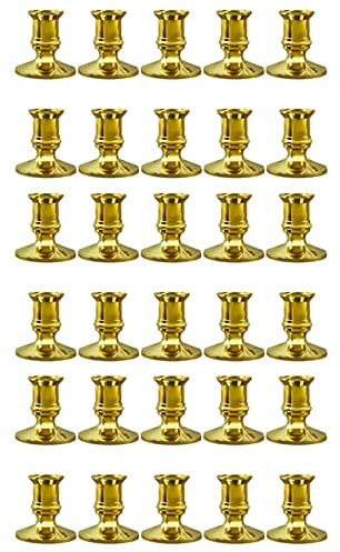 MVOSJFIE 30X Gold Pillar Candle Base Taper Candle Holder Candlestick Christmas Party Decor