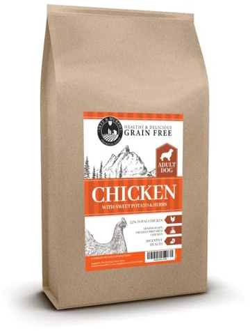 Skye & Murphy Grain Free Dry Dog Food | Chicken with Sweet Potato & Herbs | High Protein, Omega 3, Joint Support, Skin & Coat Care, No Grains or Artificial Additives | For Adult Dogs | 2kg