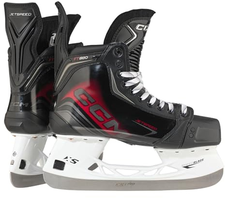 CCM Jetspeed FT880 Patins de hockey sur glace Senior, Noir , 7.0 = EU 42, Regular Passform