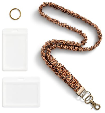 AOKSUNOVA Schlüsselband Lang Schlüsselanhänger Band Leopardenmuster Lanyard Umhängeband für Schlüssel, Ausweishülle