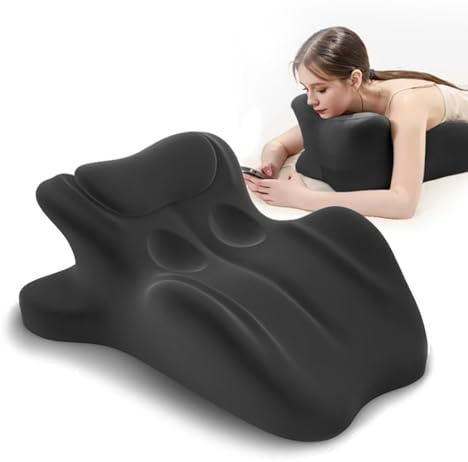HOMEPAC Ergonomic Memory Foam Wedge Pillow, 27° Angled Support for Neck and Waist, Multi-Position Support Pillow - Black (Plus Size 25.5 * 21.5 * 11.8 inch)