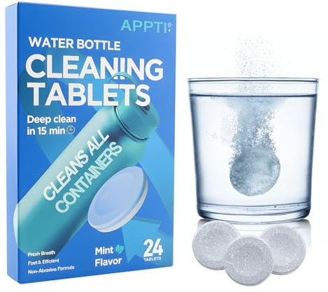 24Pcs Water Bottle Cleaning Tablets | Effervescent cleaning tablets for stainless steel bottles, mugs and hydration bladders.