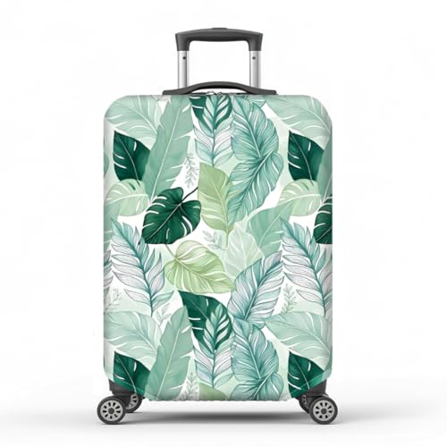 MAYJOYDIY Monstera Blätter Gepäckabdeckungen Federleichte Gepäckhülle | Elastische Modisches Staubdichte Kofferhülle, Kratzfest Waschbar Kofferschutz, Größe M Passend Für 56-63cm Großes Gepäck