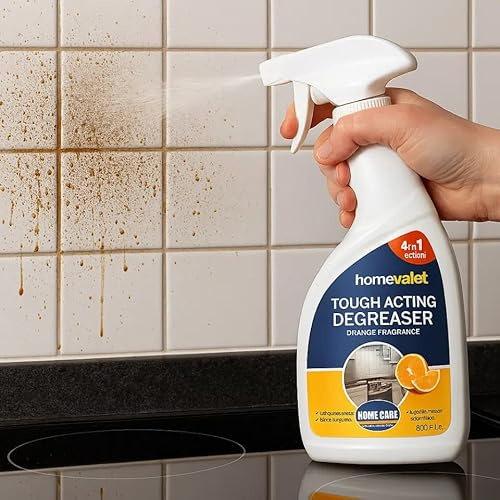 Homevalet Tough Acting Degreaser - 500ml Orange Powered Cleaning Spray for Home Lovers - Inspirational Cleaning Solution-Cuts Through Kitchen and Bathroom Grease With Ease