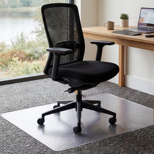 Office Chair Mat for Carpet Floor, 76×122cm Heavy Duty Desk Chair Mat for Low/No Pile Carpeted Floors, Anti Slip Carpets Protector for Home Office