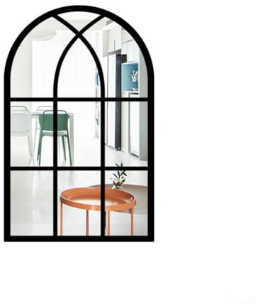 Sawhamale Sticker mural imitation fenêtre 3D avec cadre en bois et acrylique - Miroir décoratif pour salon, chambre à coucher ou couloir - 42 x 27 cm (noir)