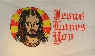 Fahne Flaggen JESUS LOVES YOU 150x90cm
