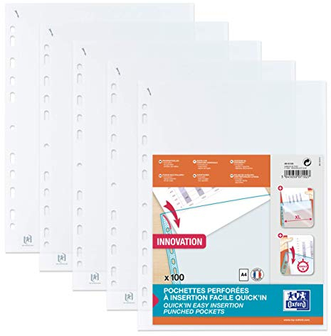 Oxford Prospekthüllen, 100 Stück, DIN A4, glasklar