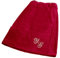 Lashuma Framsohn Saunatuch Fun Sarong Saunakilt für die Dame, Farbe Bordeaux - Rot, Bestickt mit Ihrem Wunsch Monogramm Silber - Grau