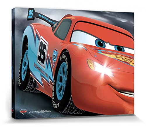 1art1 Cars Poster McQueen 95 Bilder Leinwand-Bild Auf Keilrahmen | XXL-Wandbild Poster Kunstdruck Als Leinwandbild 50x40 cm