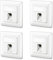 deleyCON 4x CAT6a Jeu de Prises Réseau Keystone Encastré 4x Prise Réseau 4x Module Keystone Boîtier Métallique Blindé STP Prise de Données RJ45 Keystone Jack Câble Réseau