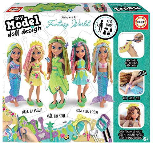 Educa 18366, My Model Doll Design Fantasy Puppe, DIY, Puppen selber Machen, Bastelset für Kinder ab 6 Jahren