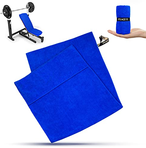PEAQUE Fitness-Handtuch aus Mikrofaser mit Frottee-Struktur | Sport-Handtuch für Fitnessstudio und Gym | saugstark, leicht, kompakt, weich (100 x 40 cm, Royal-Blau)