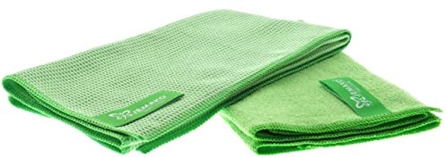 Jemako 2er Set | Trockentuch klein (40 x 45 cm | Profituch Plus klein (35 x 40 cm) | Nass- & Trocken-Set | inkl. Sinland feinmaschiges Wäschenetz (Grün)