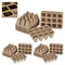 Relaxdays 612 x Anzuchttöpfe im Set, biologisch abbaubar, Aufzuchttöpfe für Pflanzen, eckig, Pflanztöpfe, Zellulose, H: 5cm, beige