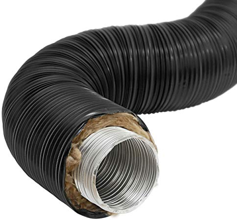 raik SH100-TFX-sw Therm Flex Aluflexrohr isoliert schwarz Ø 100 mm Länge 0,75 m, für Außenluft-Anschluss