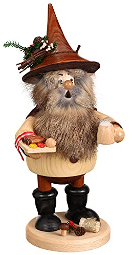 Drechselwerkstatt Uhlig Räuchermann Waldwichtel Bockwurstfreund - inkl. Original Crottendorfer Räucherkerzen # 846