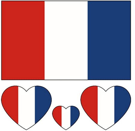 40pcs Country Flag Temporary Tattoos National Flag Football Soccer Team Decal Stickers, European Football Championship EURO 2021 2020 World Cup Face Body Arm Kid Adult Waterproof (France)