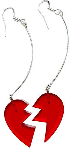 OfficialOtaku Red Heart Polnareff Copslay Earrings - Pair